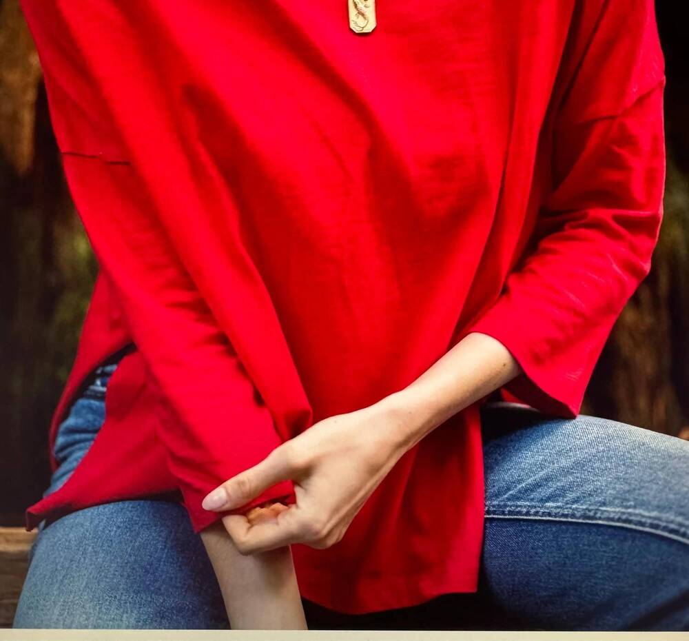 NEW MERSEA catalina slub tee in harvest red